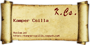 Kamper Csilla névjegykártya